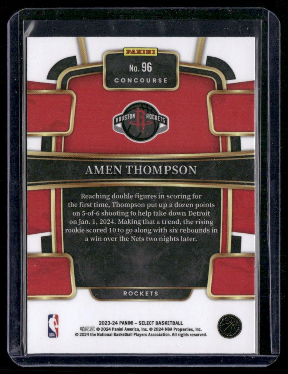 2023-24 Panini Select #96 Amen Thompson