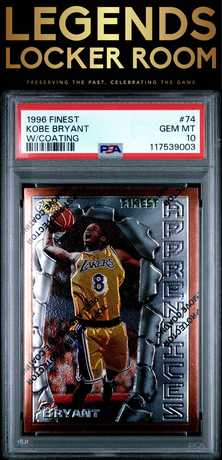 1996 Finest #74 Kobe Bryant W/Coating PSA 10