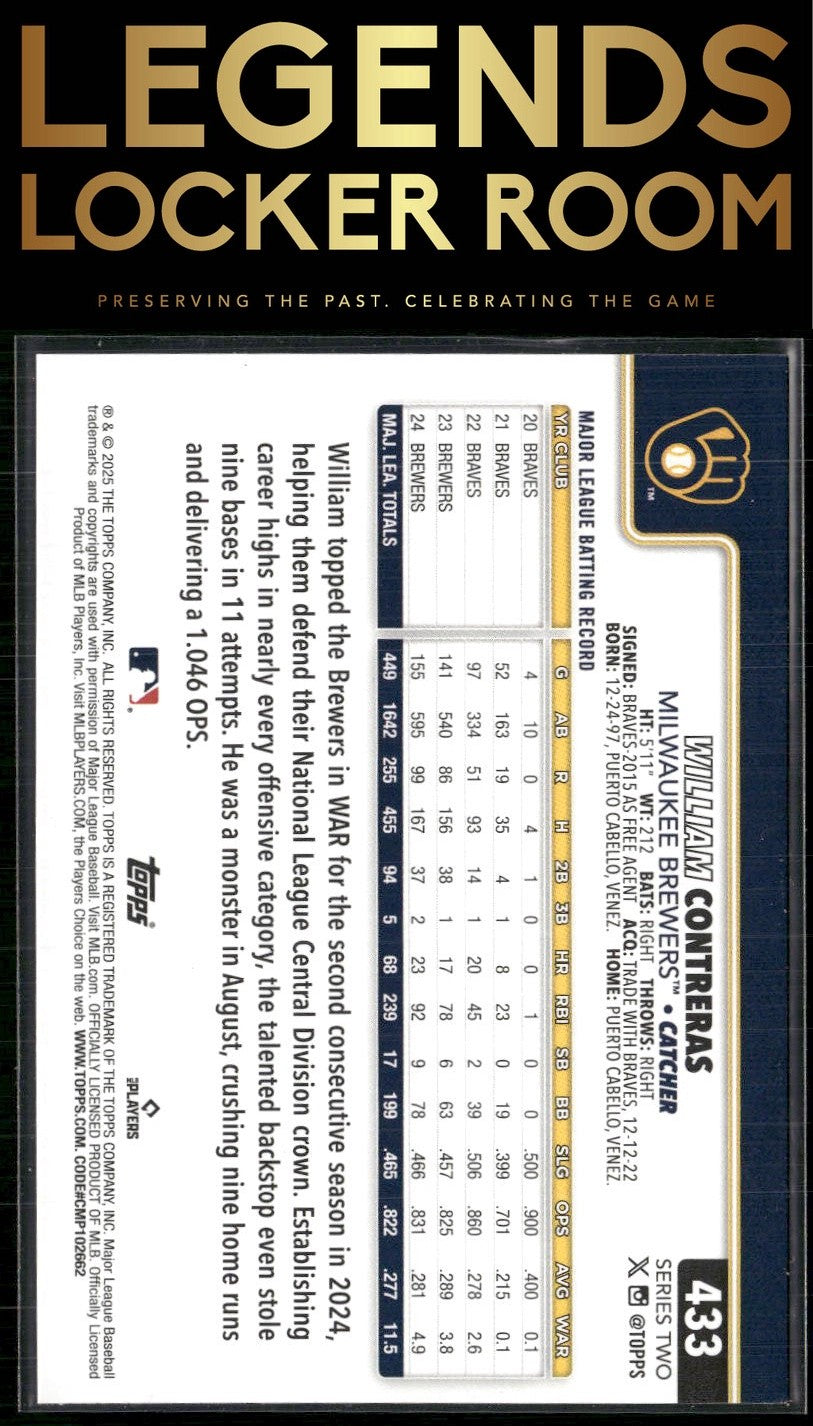 2025 Topps #433 William Contreras Sandglitter