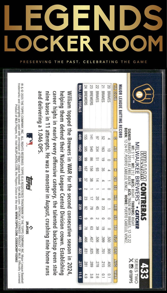 2025 Topps #433 William Contreras Sandglitter