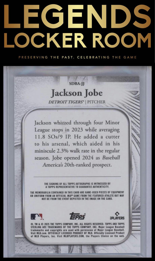 2024 Topps Sterling #SDBA-JJ Jackson Jobe Debut Autograp Dual Relic /25