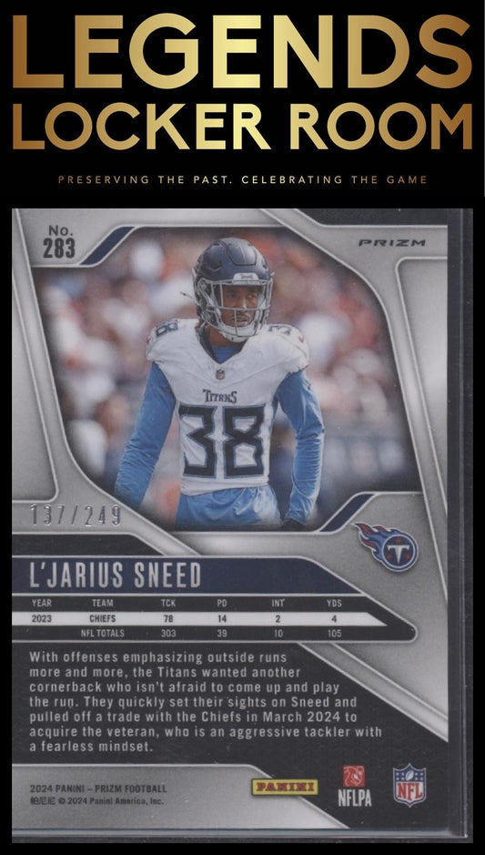 2024 Panini Prizm #283 L'Jarius Sneed Orange #/249