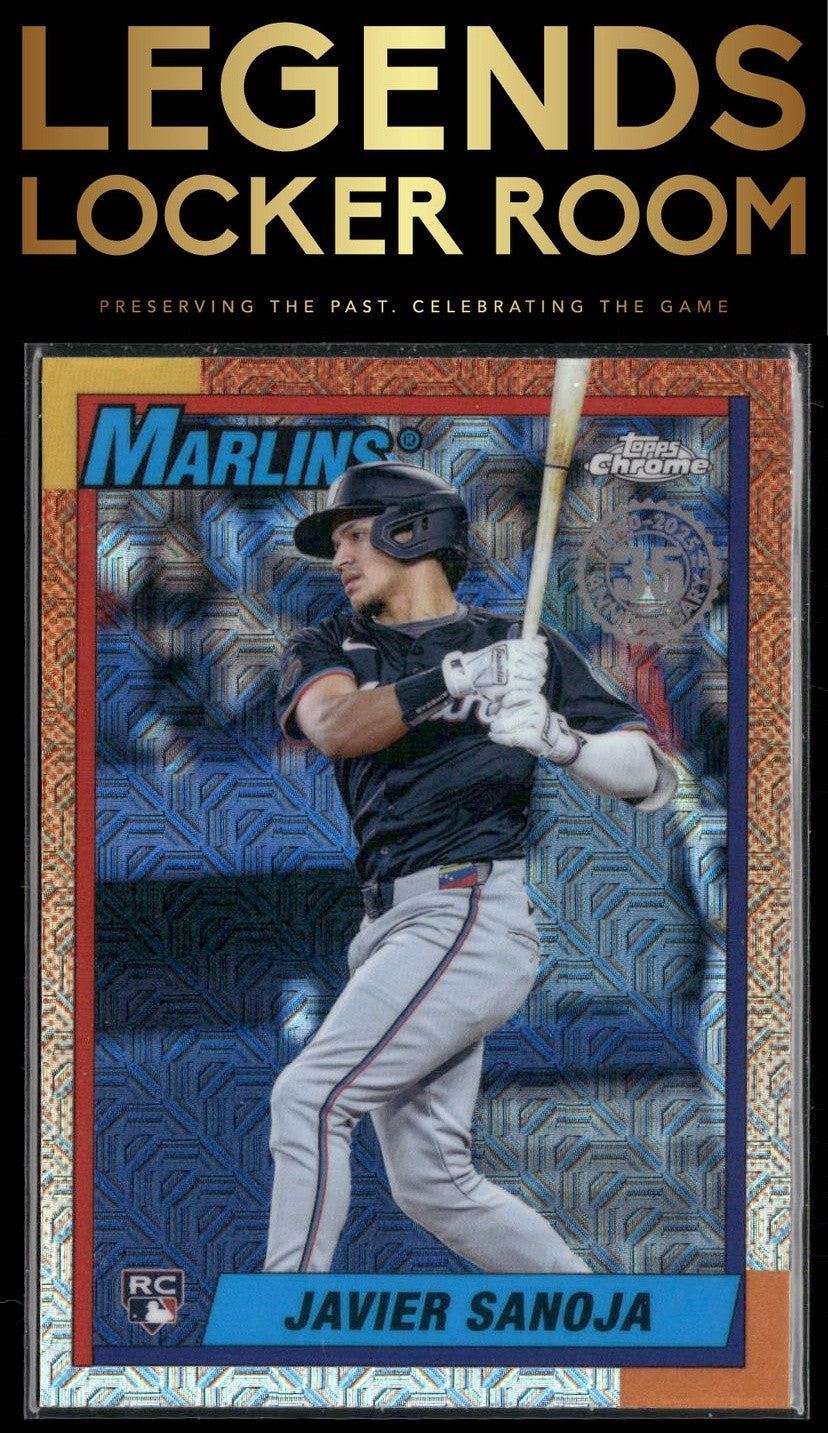2025 Topps Javier Sanoja 1990 Topps Baseball 35th Anniversary Chrome Mojo