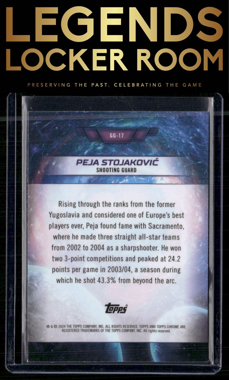 2023-24 Topps Chrome Cosmic #GG-17 Peja Stojaković Galaxy Greats