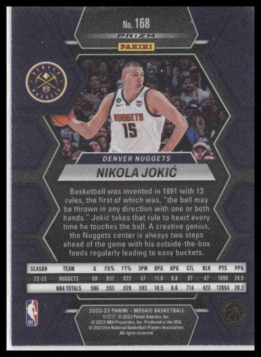 2022-23 Panini Mosaic #168 Nikola Jokic Silver