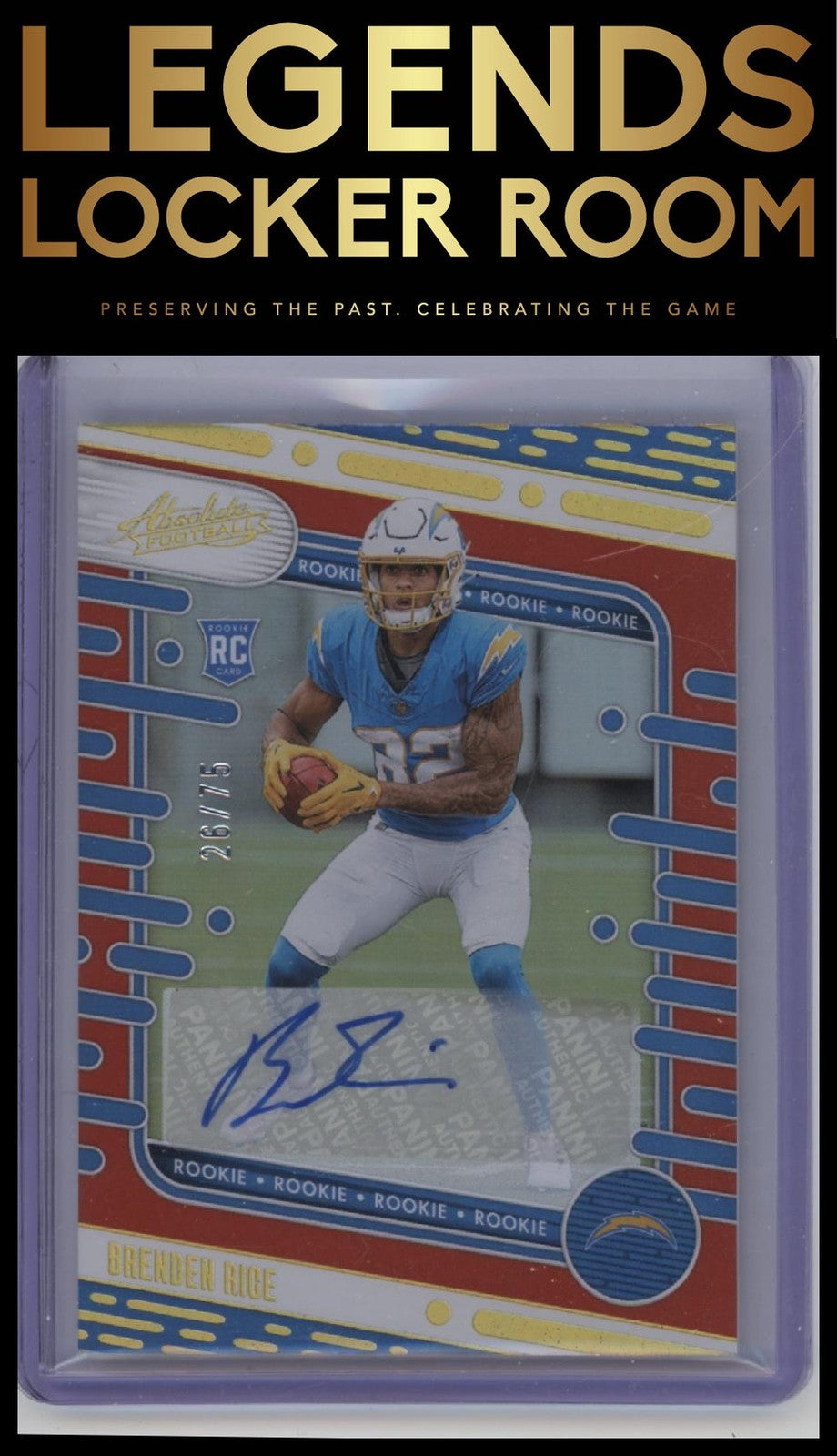 2024 Panini Absolute #199 Brenden Rice Signature Rookies Spectrum Orange #/75