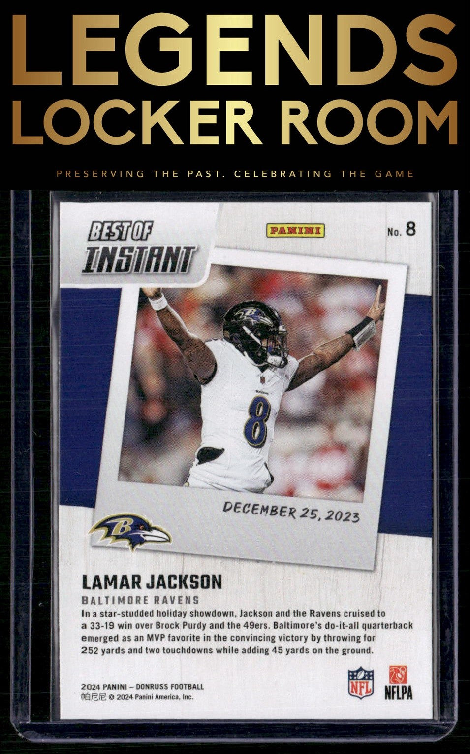 2024 Donruss #8 Lamar Jackson Best of Panini Instant