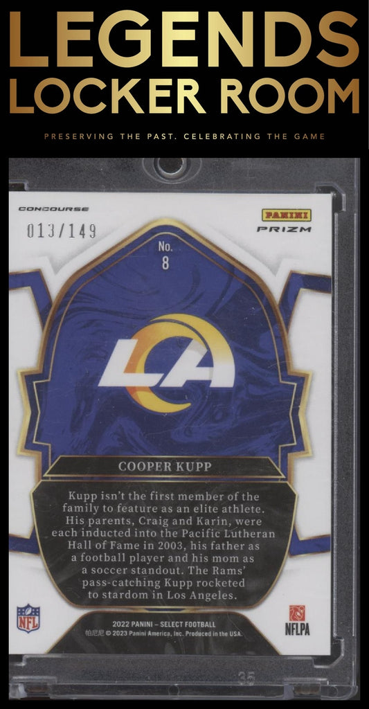 2022 Panini Select #8 Cooper Kupp Maroon Prizm #/149