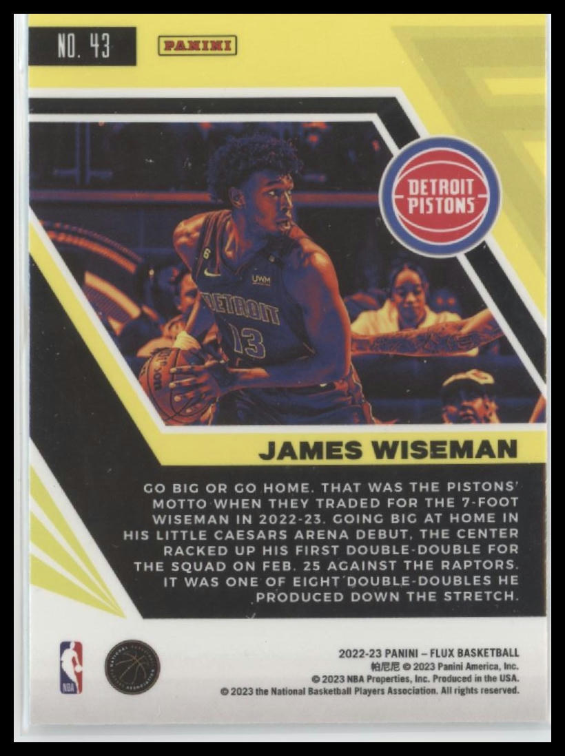 2022-23 Panini Flux #43 James Wiseman