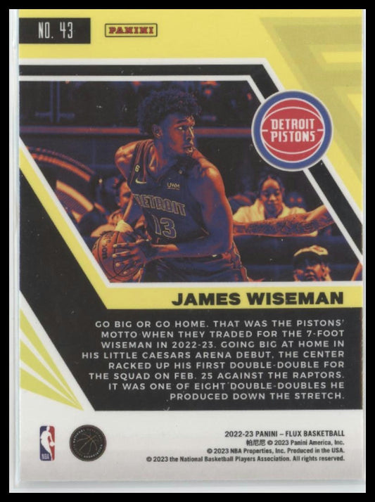 2022-23 Panini Flux #43 James Wiseman