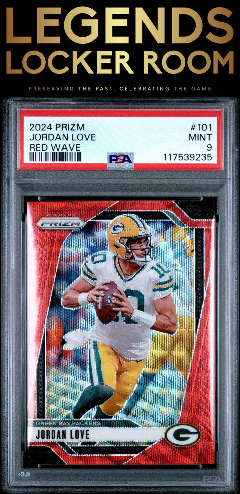 2024 Panini Prizm #101 Jordan Love Red Wave PSA 9