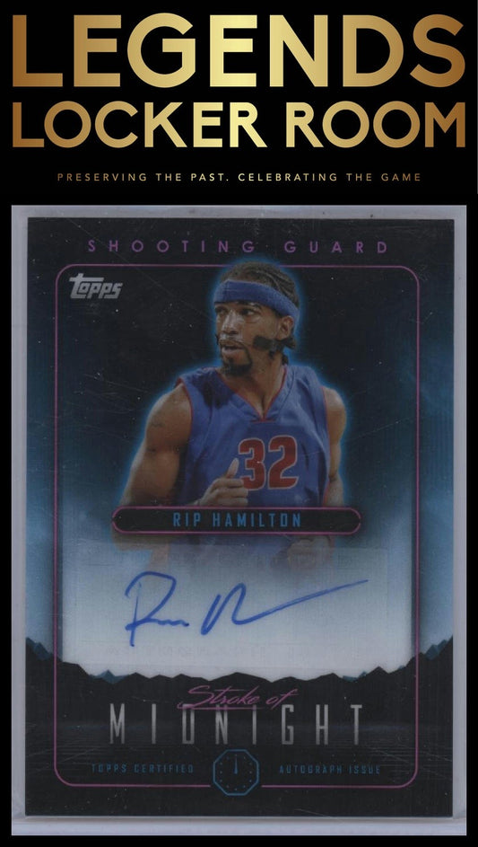 2023-24 Topps Midnight #SMA-RHA Rip Hamilton Stroke of Midnight Autographs