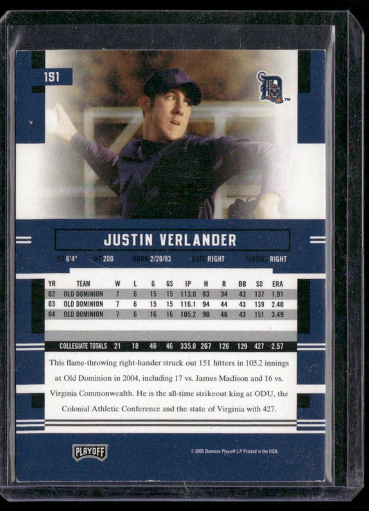 2005 Playoff Prestige #151 Justin Verlander