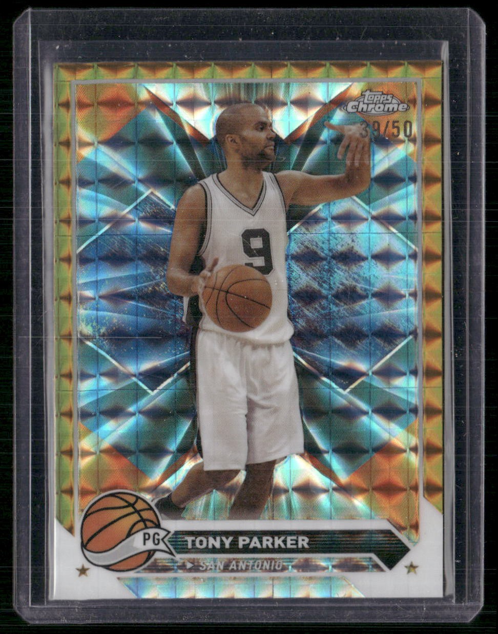 2023-24 Topps Chrome #104 Tony Parker Gold Geometric #/50