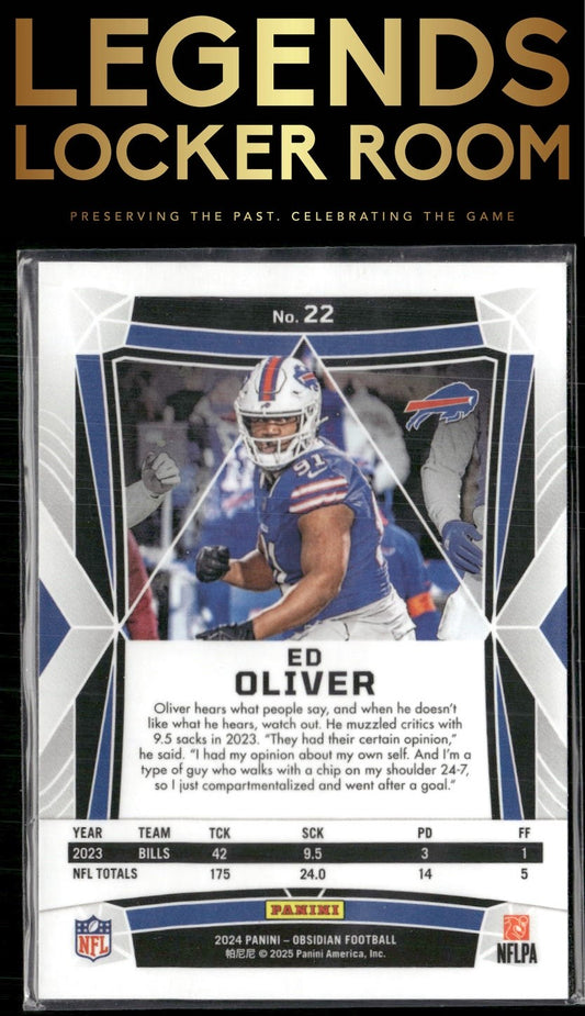 2024 Panini Obsidian #22 Ed Oliver