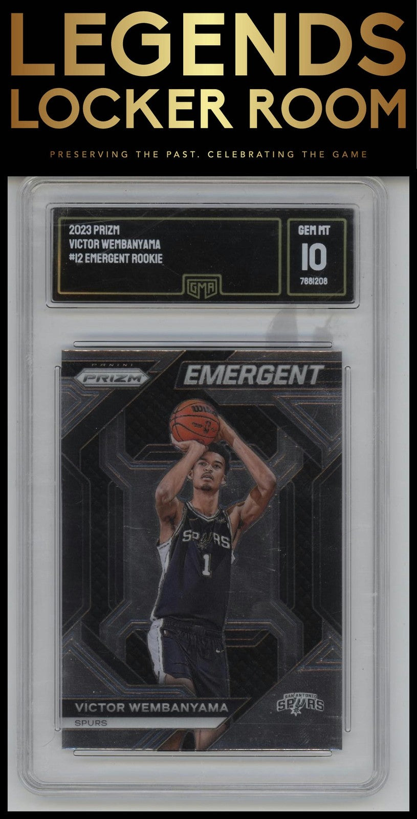 2023-24 Panini Prizm #12 Victor Wembanyama Emergent GMA 10