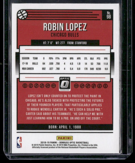 2018-19 Donruss Optic #98 Robin Lopez