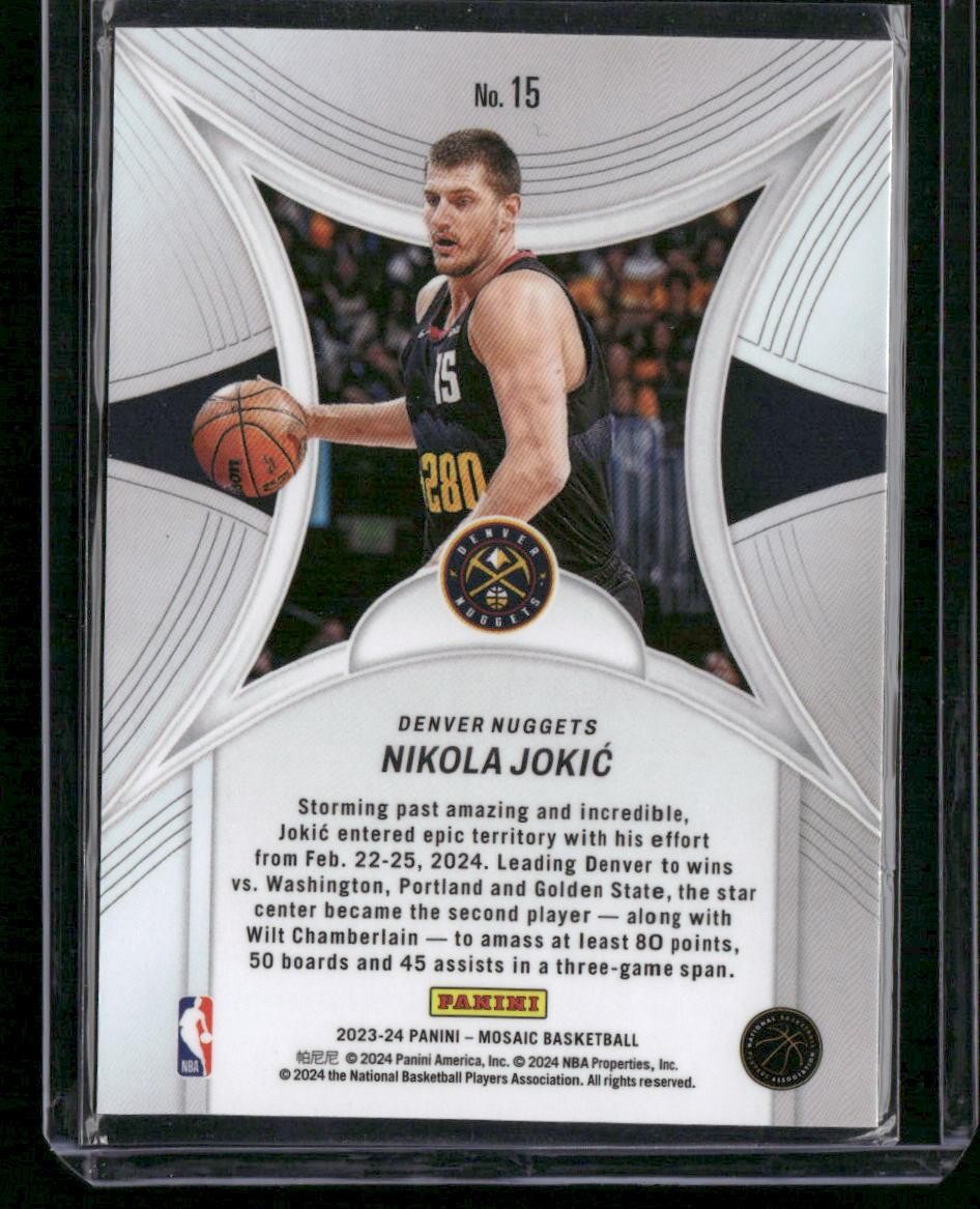 2023-24 Panini Mosaic #15 Nikola Jokic Epic Performers