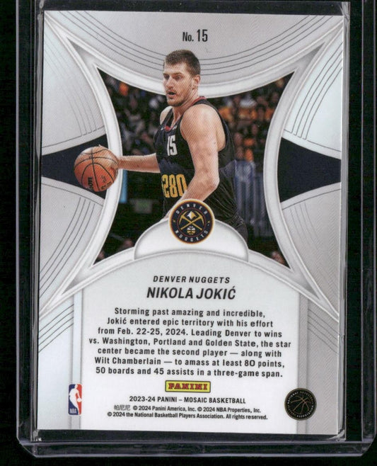 2023-24 Panini Mosaic #15 Nikola Jokic Epic Performers