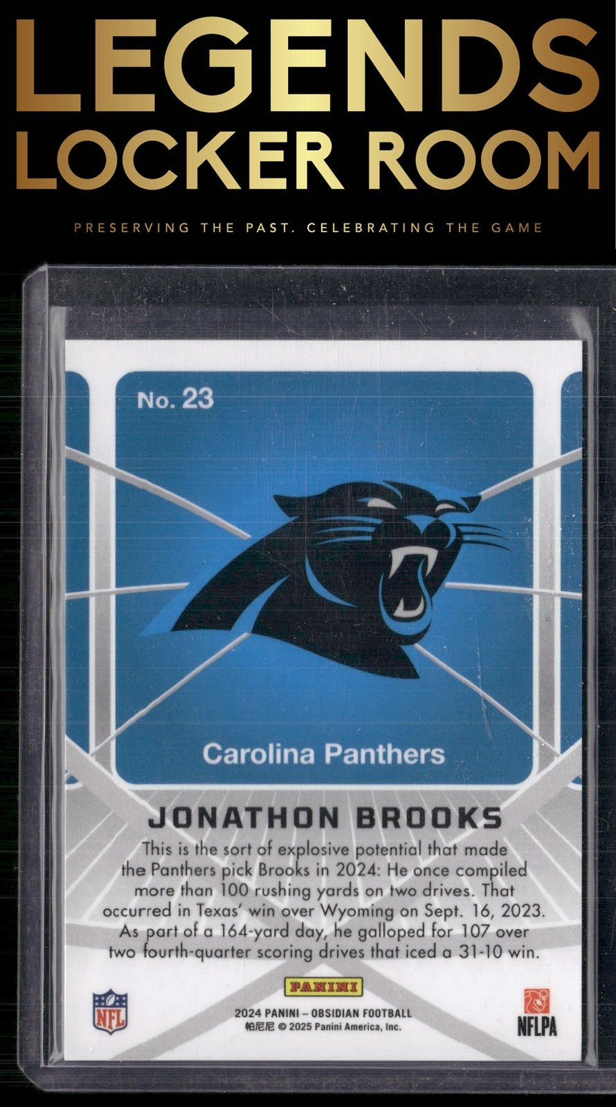 2024 Panini Obsidian #23 Jonathon Brooks Atomic Initials