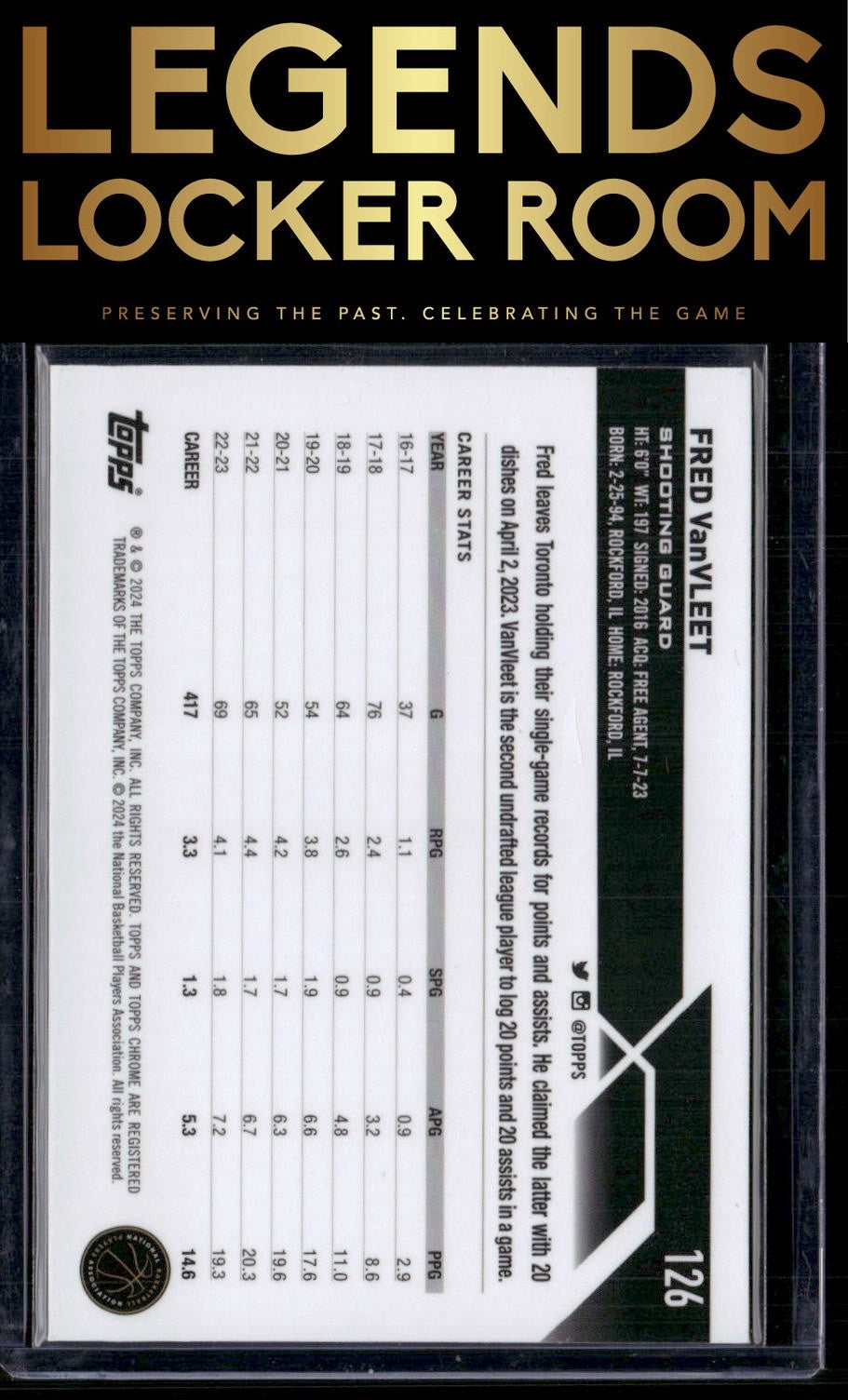 2023-24 Topps Chrome Sapphire #126 Fred VanVleet