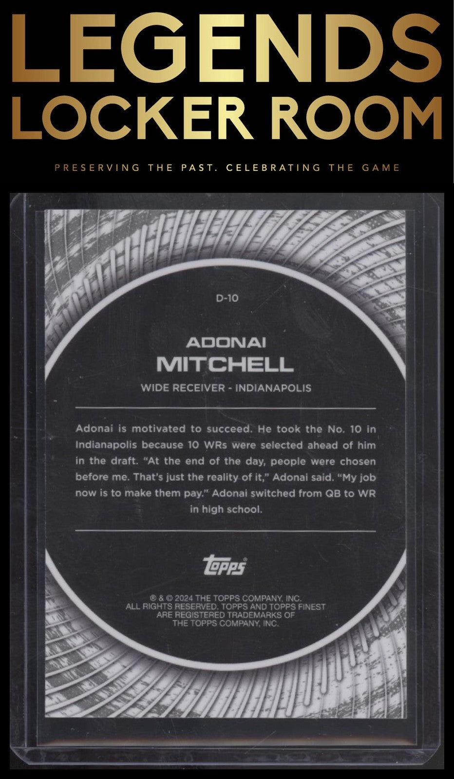 2024 Finest #D-10 Adonai Mitchell Debut Green Refractor #/75