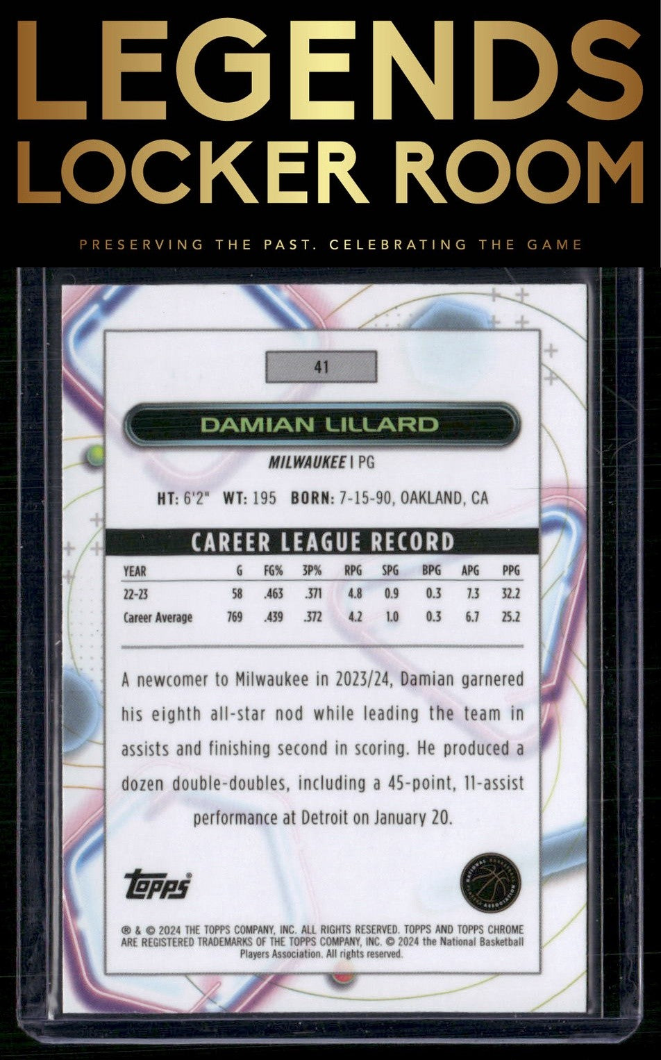 2023-24 Topps Chrome Cosmic #41 Damian Lillard