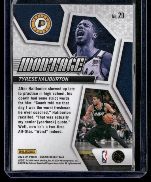 2023-24 Panini Mosaic #20 Tyrese Haliburton Montage