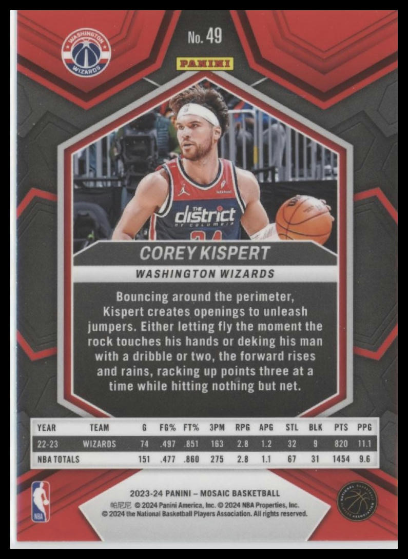 2023-24 Panini Mosaic #49 Corey Kispert