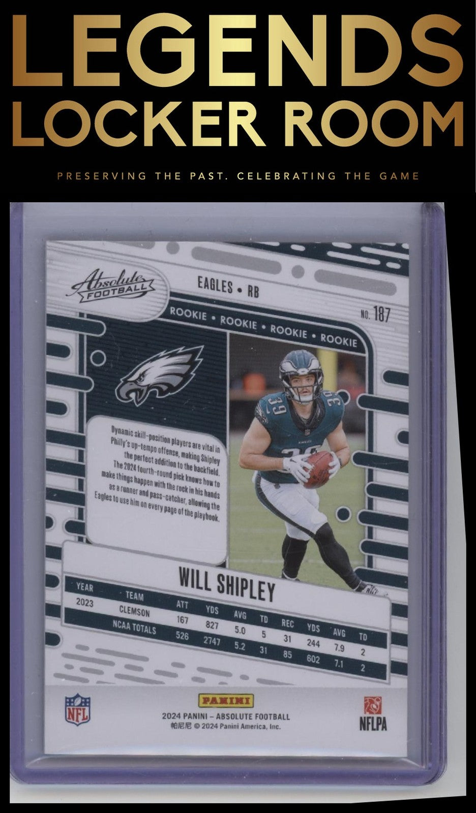 2024 Panini Absolute #187 Will Shipley Green Spectrum #/25