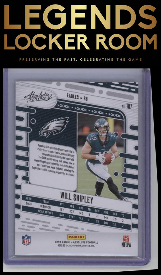2024 Panini Absolute #187 Will Shipley Green Spectrum #/25