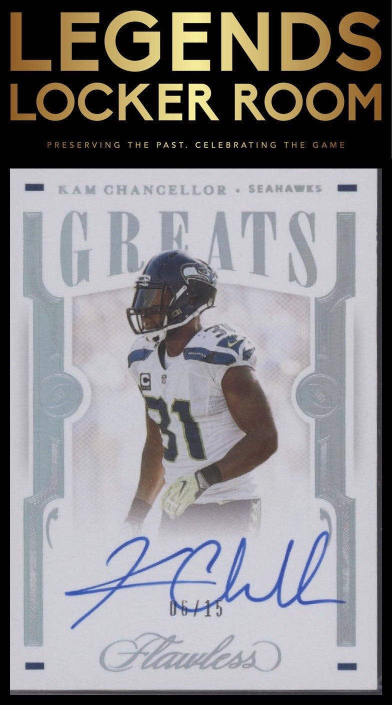 2021 Panini Flawless #GR8-KCH Kam Chancellor Greats Silver Auto #/15