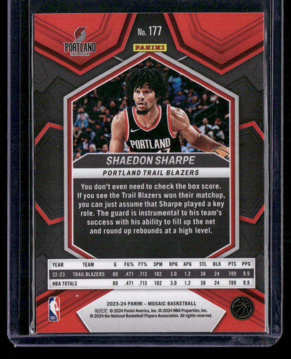 2023-24 Panini Mosaic #177 Shaedon Sharpe
