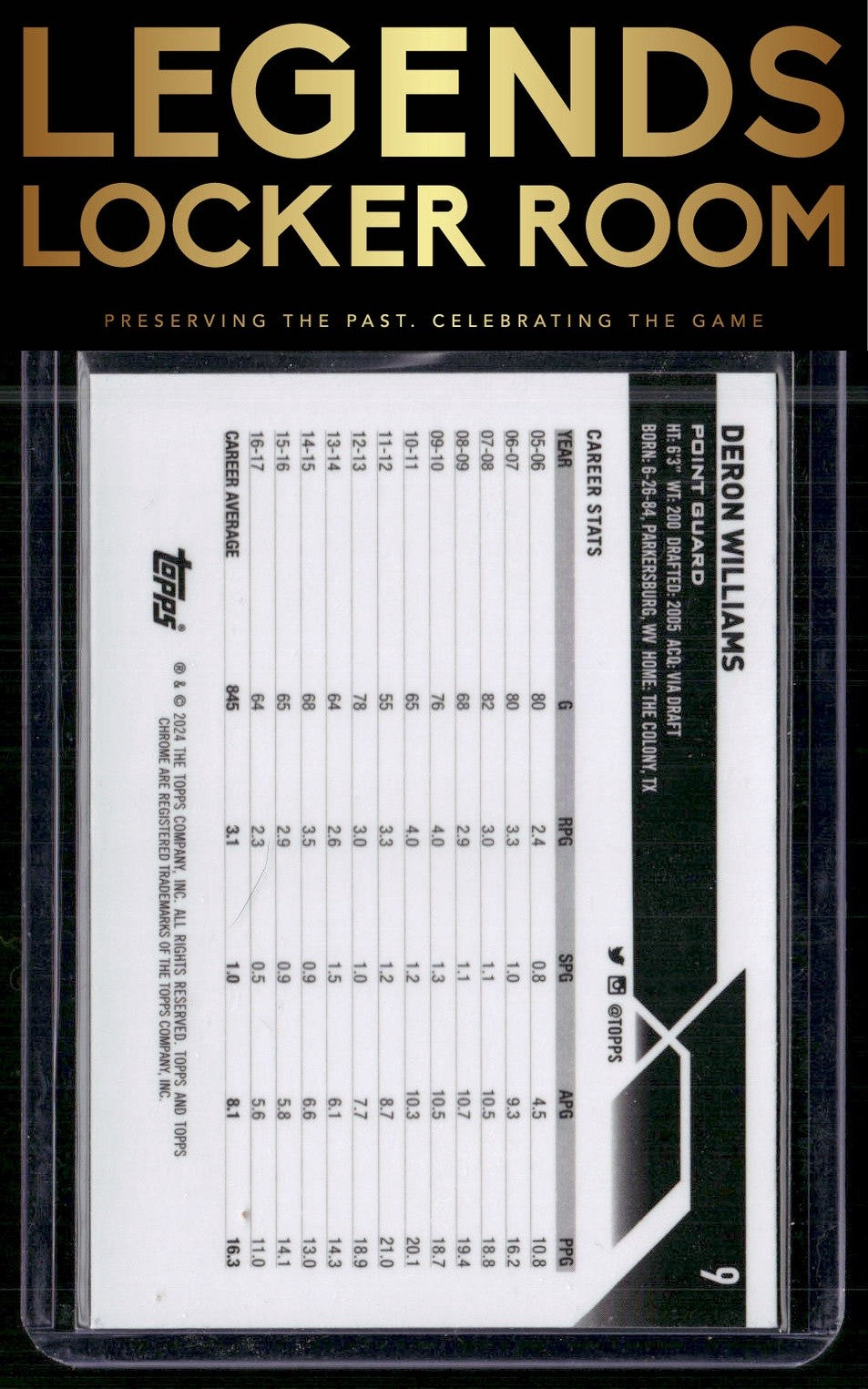 2023-24 Topps Chrome Sapphire Edition #9 Deron Williams