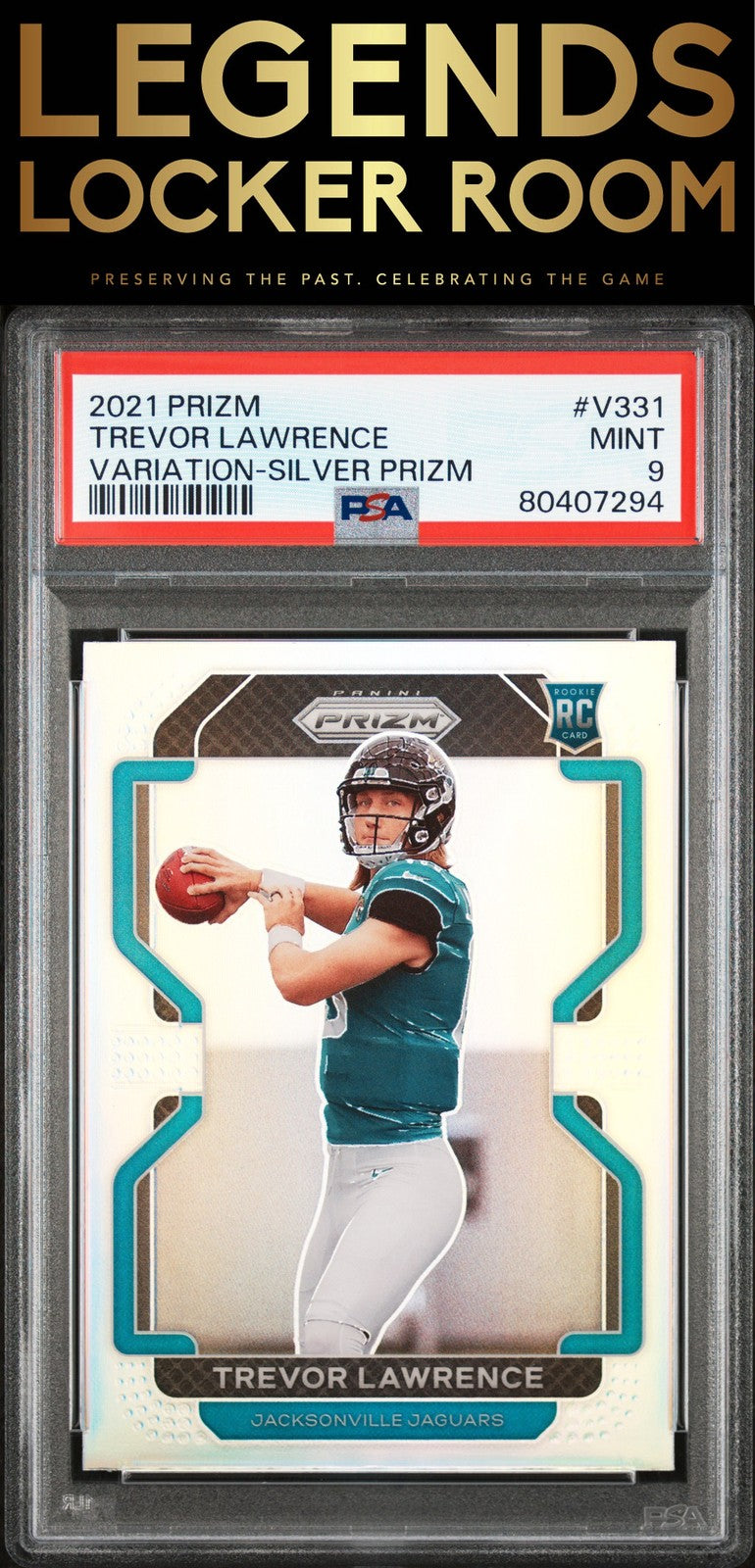 2021 Panini Prizm #V331 Trevor Lawrence Variation-Silver Prizm PSA 9