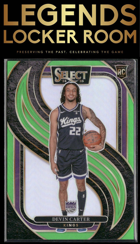 2024-25 Panini Select #174 Devin Carter Neon Green Prizm #/75