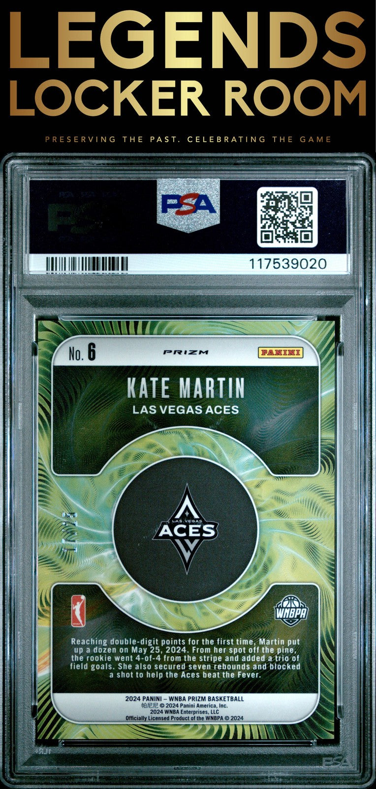 2024 Panini Prizm Wnba Fractal #6 Kate Martin Fractal-Mojo Prizm PSA 10