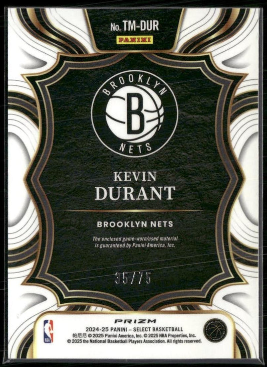 2024-25 Panini Select Kevin Durant Throwback Memorabilia Blue /75