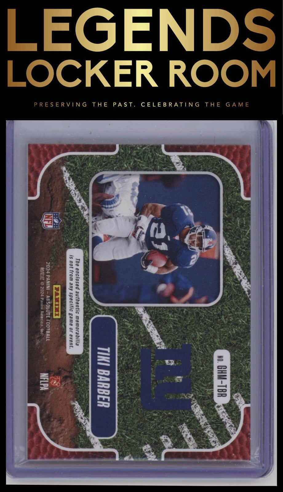 2024 Panini Absolute #GHM-TBR Tiki Barber Ground Hoggs Materials #/250