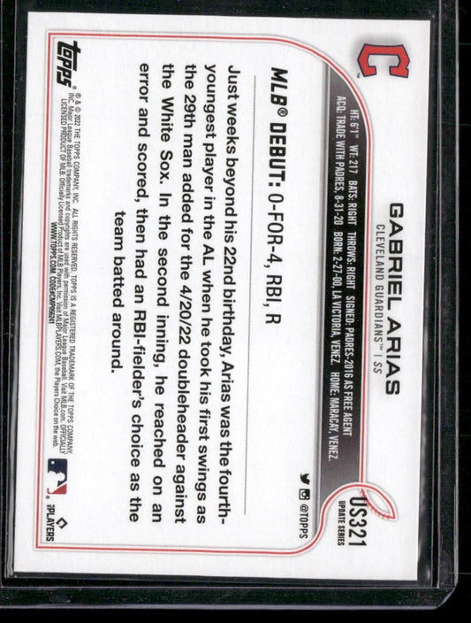 2022 Topps Update #US321 Gabriel Arias