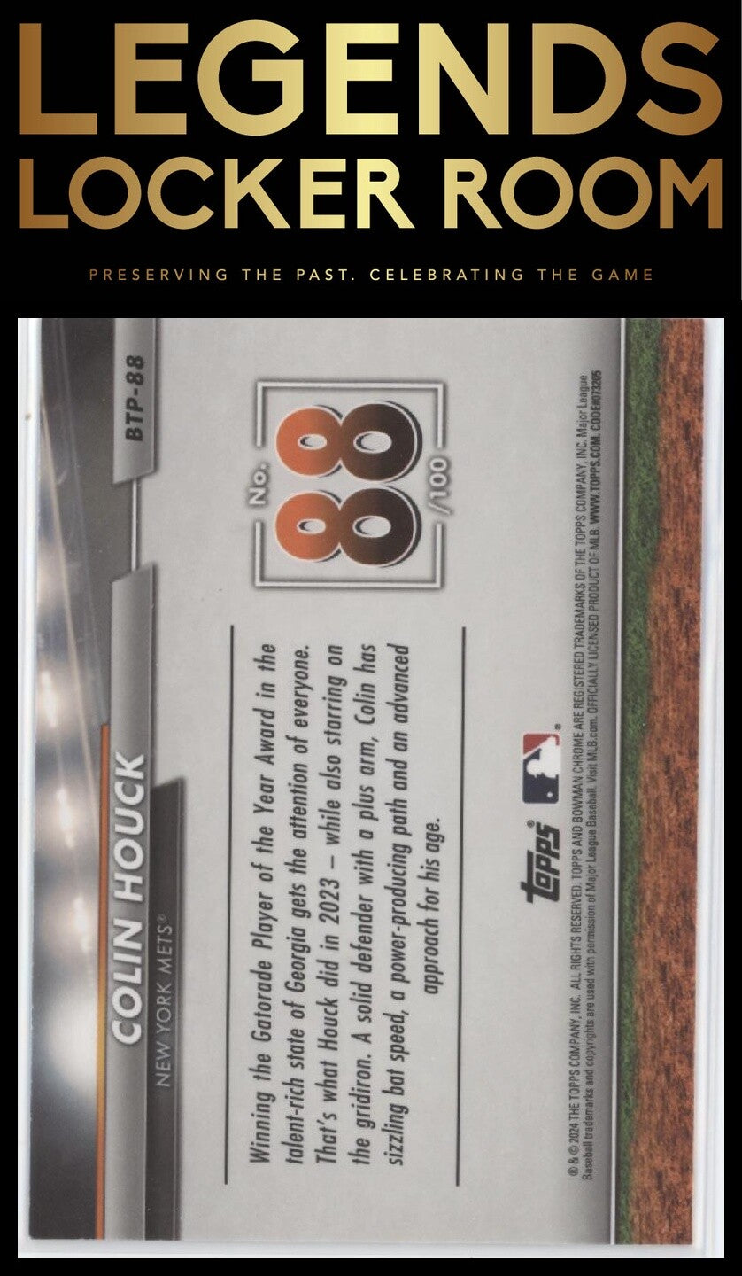2024 Bowman Chrome #BTP-88 Colin Houck Bowman Scouts' Top 100