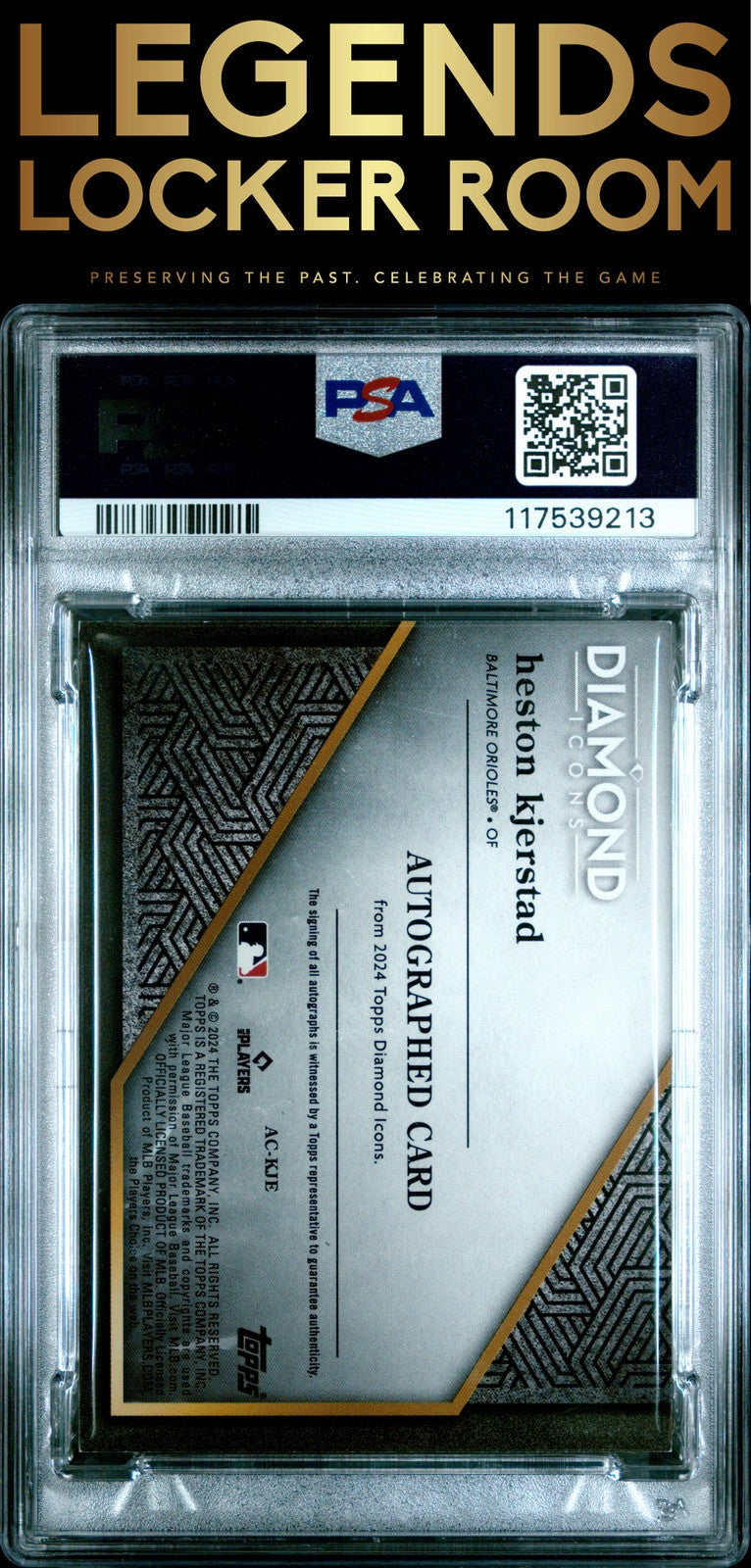 2024 Topps Diamond Icons Autographs #ACKJE Heston Kjerstad Autograph-Black PSA 8