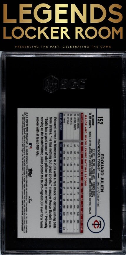2024 Topps Chrome #152 Edouard Julien Sepia Ref. SGC 10