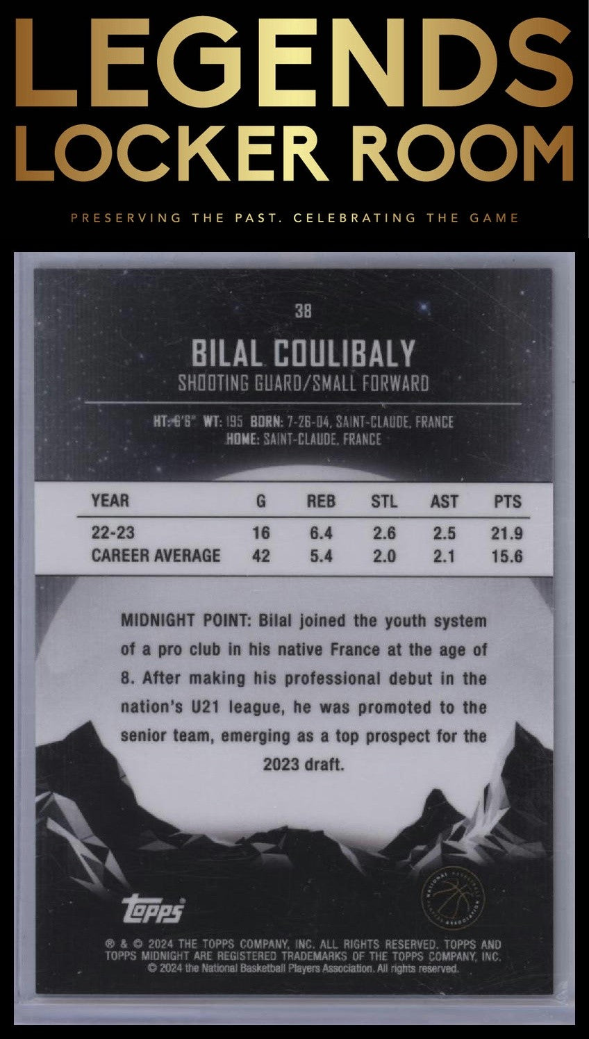 2023-24 Topps Midnight #38 Bilal Coulibaly Twilight #/99