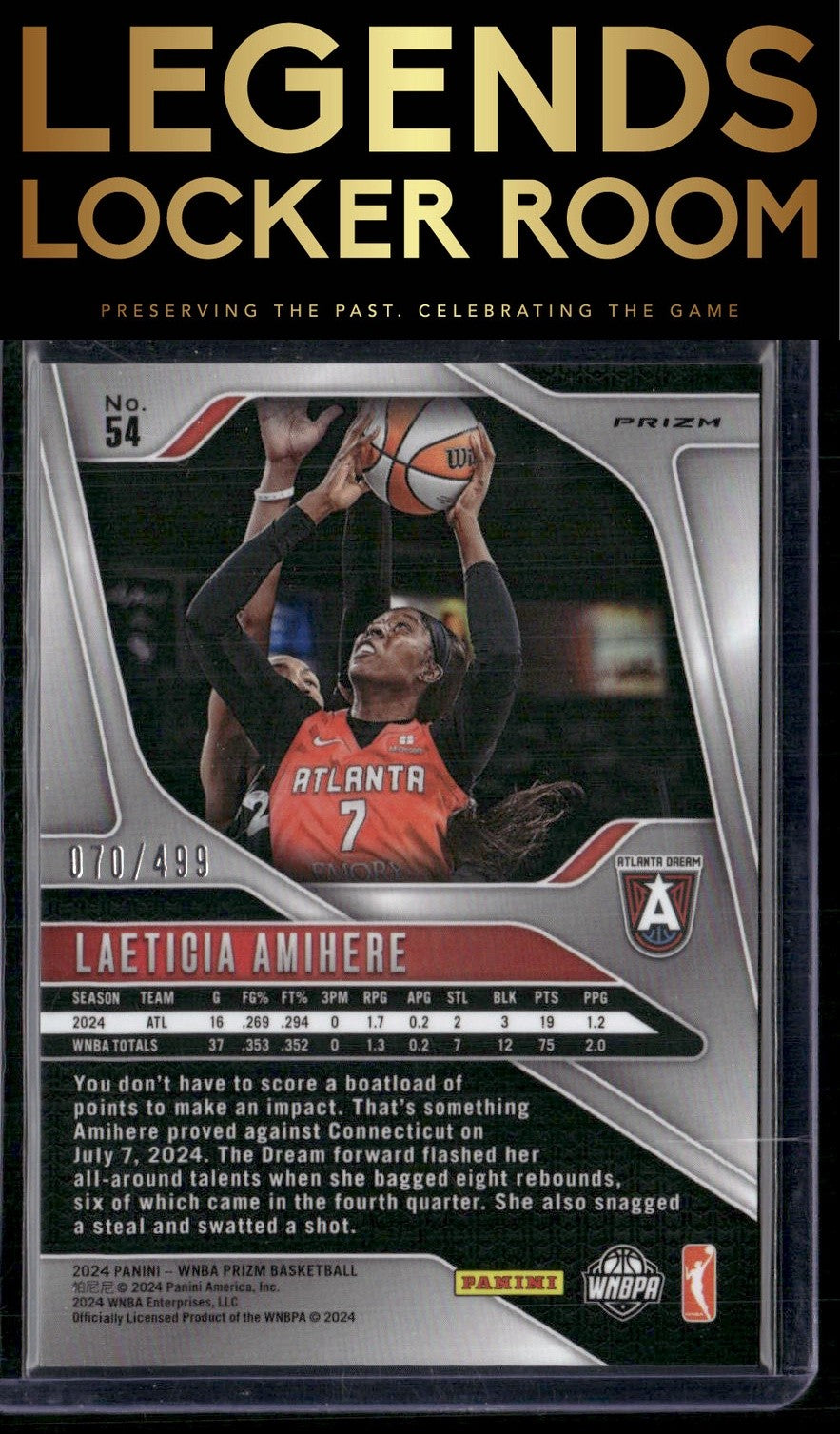 2024 Panini Prizm WNBA #54 Laeticia Amihere Pulsar Prizms #/499
