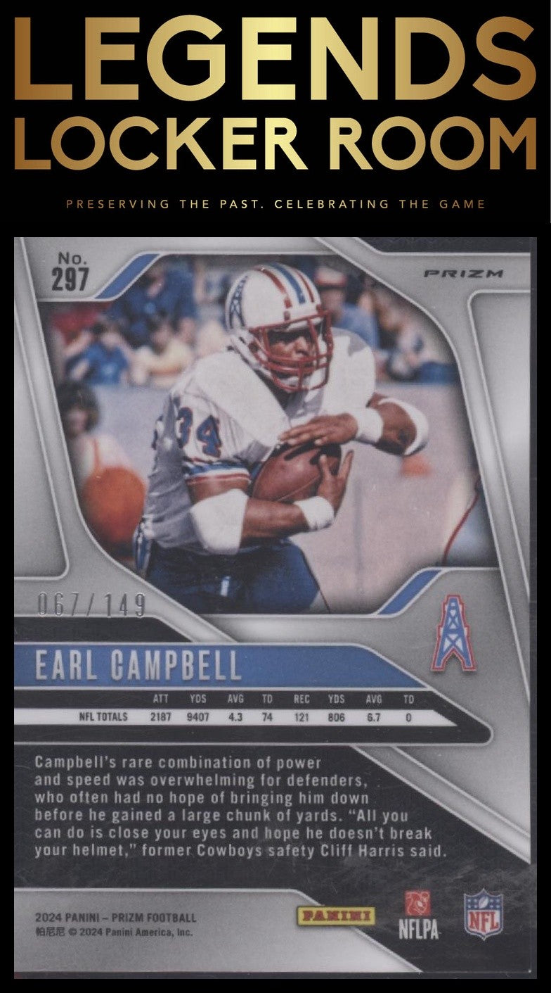 2024 Panini Prizm #297 Earl Campbell Red Wave #/149