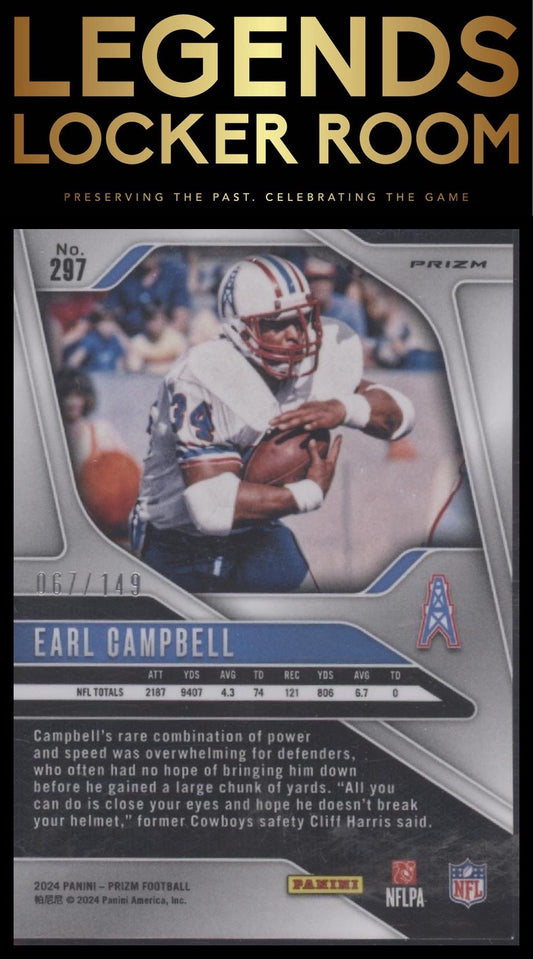 2024 Panini Prizm #297 Earl Campbell Red Wave #/149