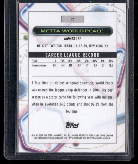 2023-24 Topps Chrome Cosmic #52 Metta World Peace Nucleus Refractors