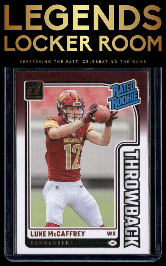2024 Donruss #16 Luke McCaffrey Rated Rookies Throwback