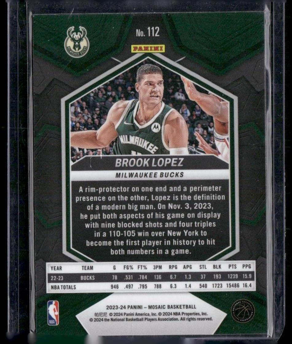 2023-24 Panini Mosaic #112 Brook Lopez